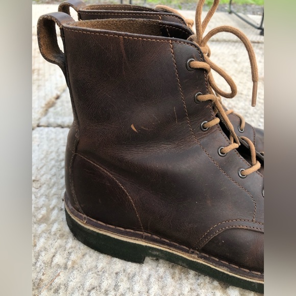 MENS CLARKS LEATHER LACE UP BOOTS - Picture 3 of 8
